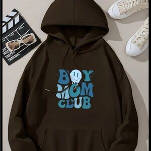 Boy Mom Club Brown Hoodie